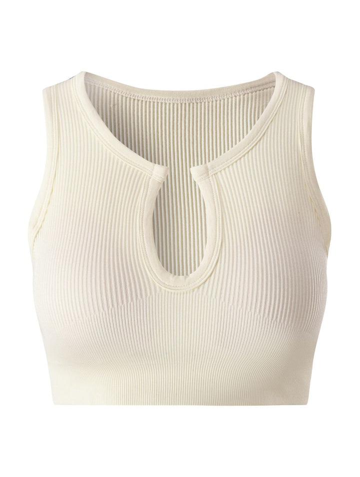 FormSchick™ Geripptes Crop-Top mit Ausschnitt