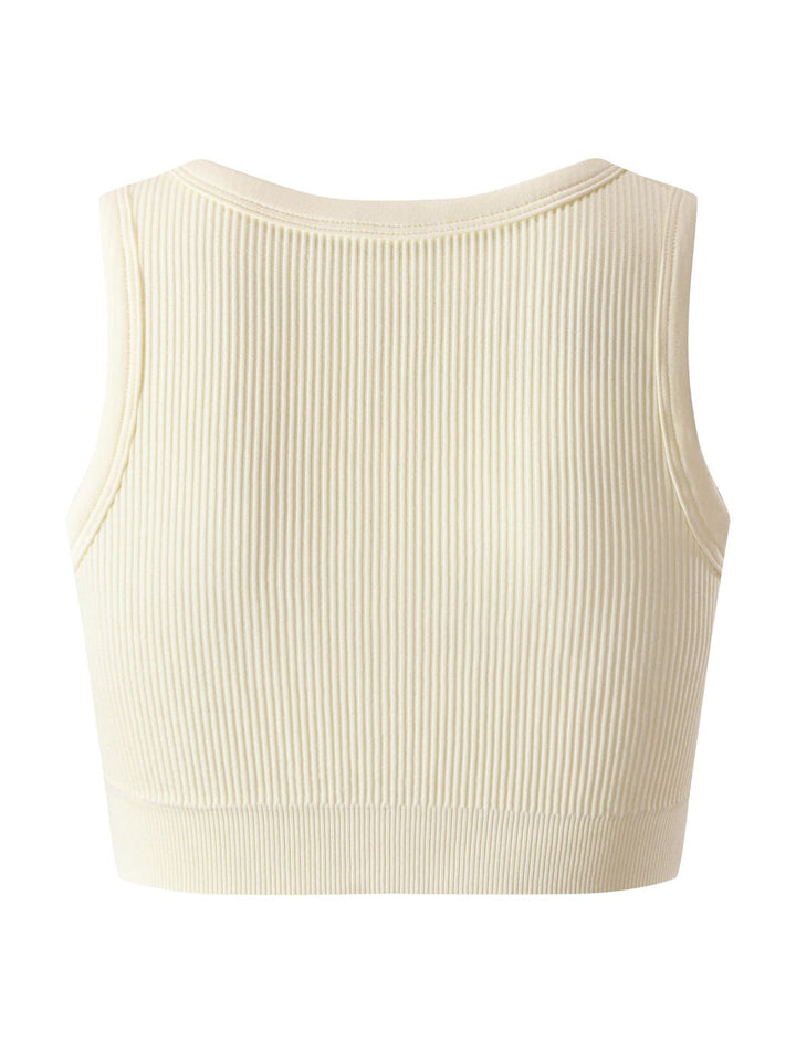 FormSchick™ Geripptes Crop-Top mit Ausschnitt