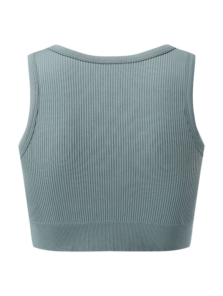 FormSchick™ Geripptes Crop-Top mit Ausschnitt