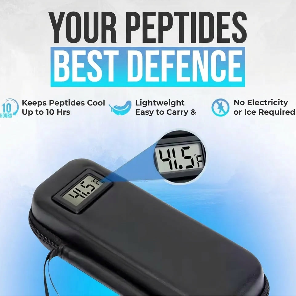 PeptidFrost™ Tragbare Kühltasche für Peptide mit Temperaturanzeige