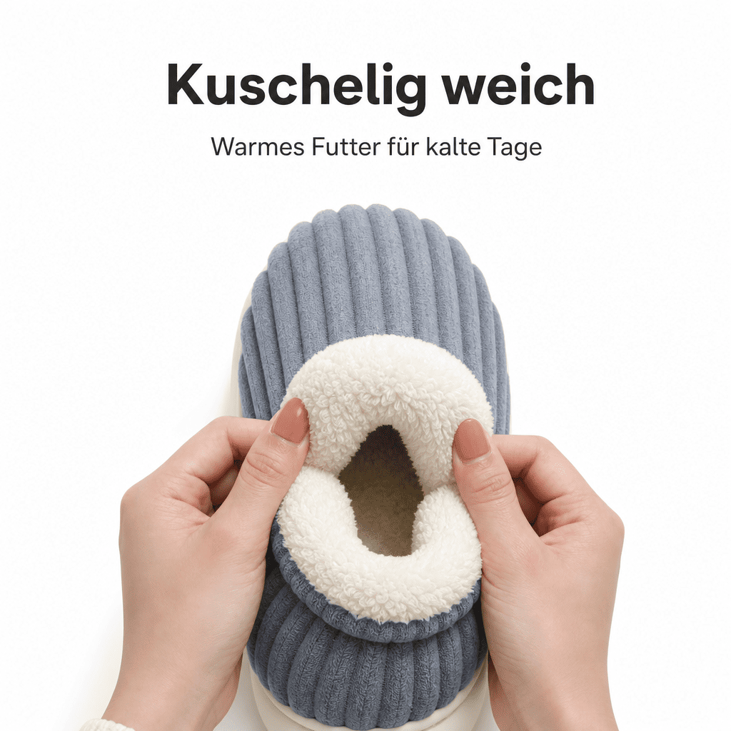 FußWolke™ Flauschige Kuschelpantoffeln für warme Füße