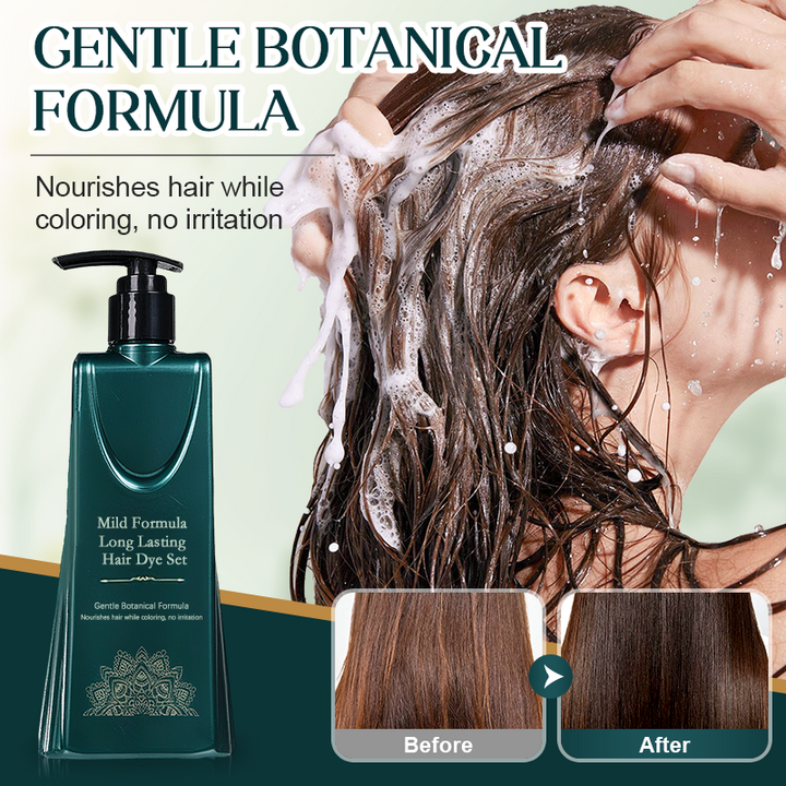 BotaniDye™ – Schwarze Haarfarbe, ammoniakfrei, pflanzenbasiert & grauabdeckend intensiv (160 ml) [1 + 1 Gratis]