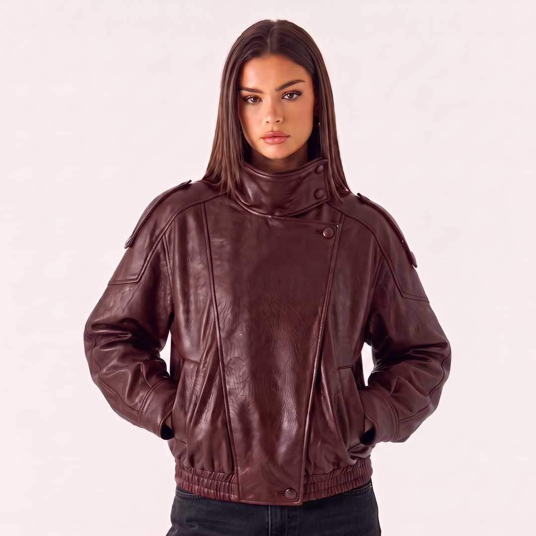 LederLuxe™ Vegane Oversize-Lederjacke