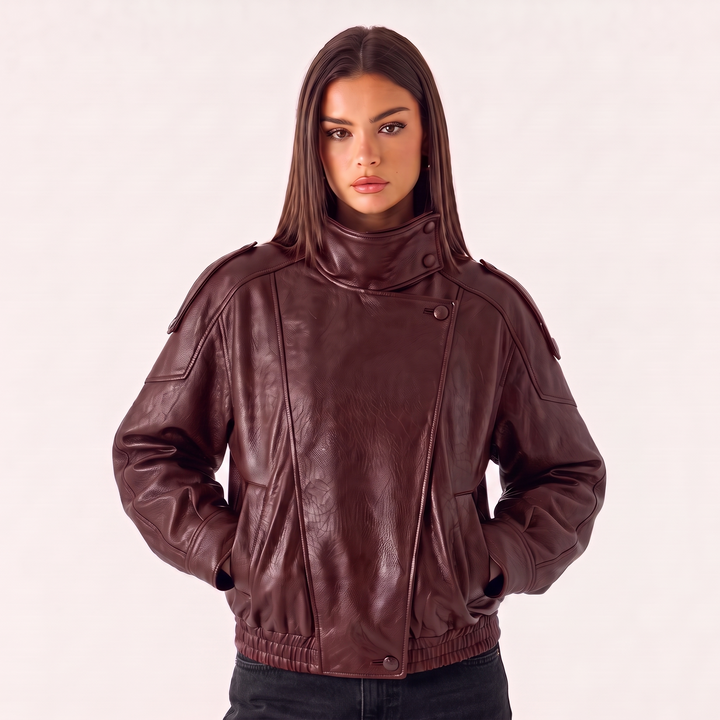 LederLuxe™ Vegane Oversize-Lederjacke