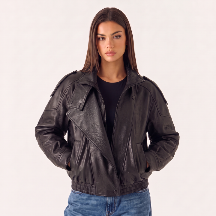 LederLuxe™ Vegane Oversize-Lederjacke