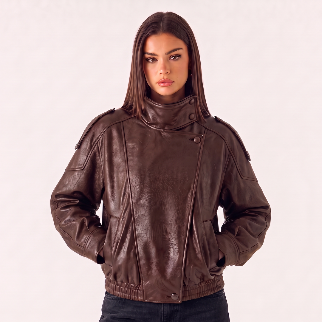 LederLuxe™ Vegane Oversize-Lederjacke