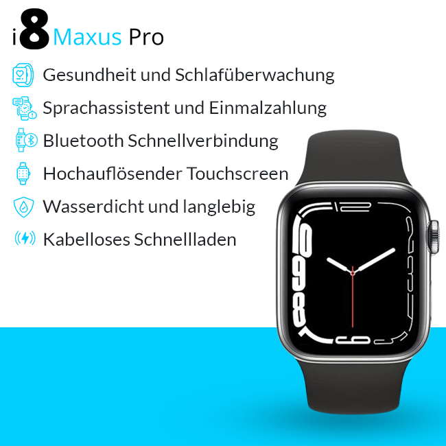 i8 Pro Max Smartwatch   | Mit Umfangreichem Gesundheitsmonitor 75% RABATT!
