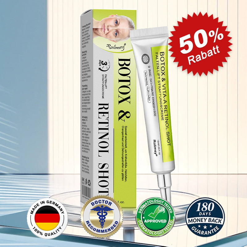 💫👨‍⚕️Jetzt jugendliche Haut zurückgewinnen 💫Rolimey® Botox & Vita-A Retinol Shot Falten-Lift Straffungscreme