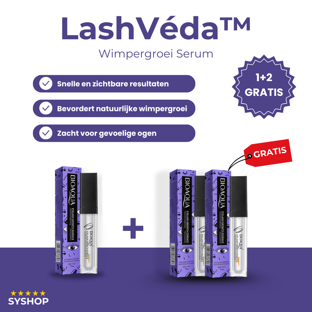 LashVeda™ – Wimpernwachstums-Serum für längere, dichtere & gesunde Wimpern [1 + 1 Gratis]
