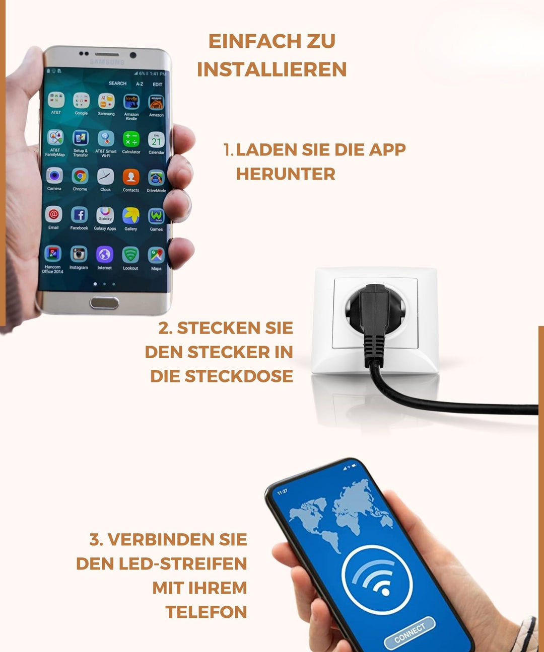 LED Streifen 15 Meter | LED Strip mit App & Fernbedienung | LED Beleuchtung | StreifLux