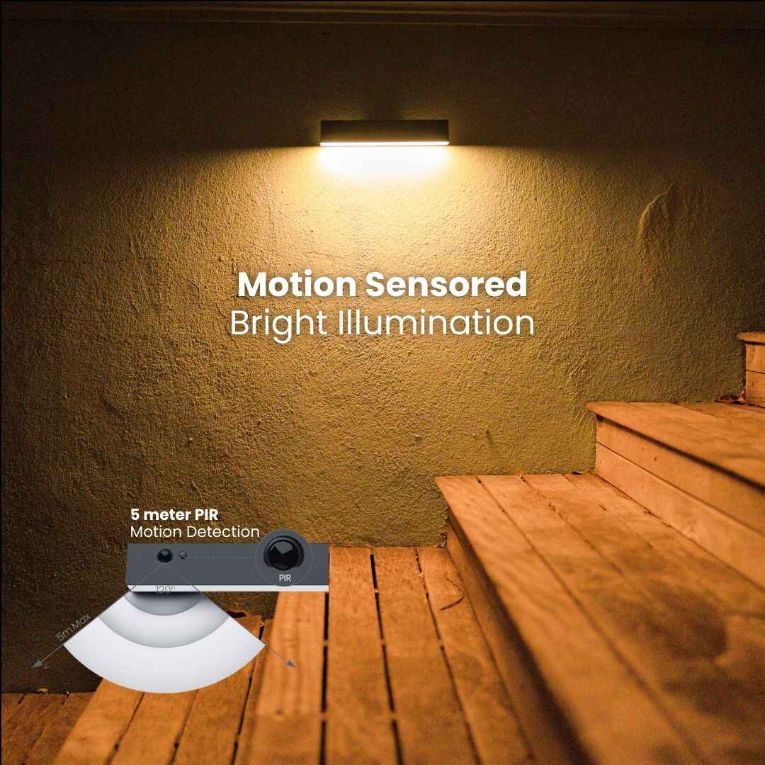 SolaBeam™ Moderne Solar-Wandleuchte mit Bewegungsmelder