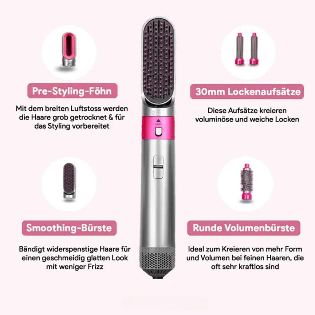 5 in 1 Lockenstab | Föhn, Glätteisen und Welleneisen in 1 | Hairstyler | Stylora