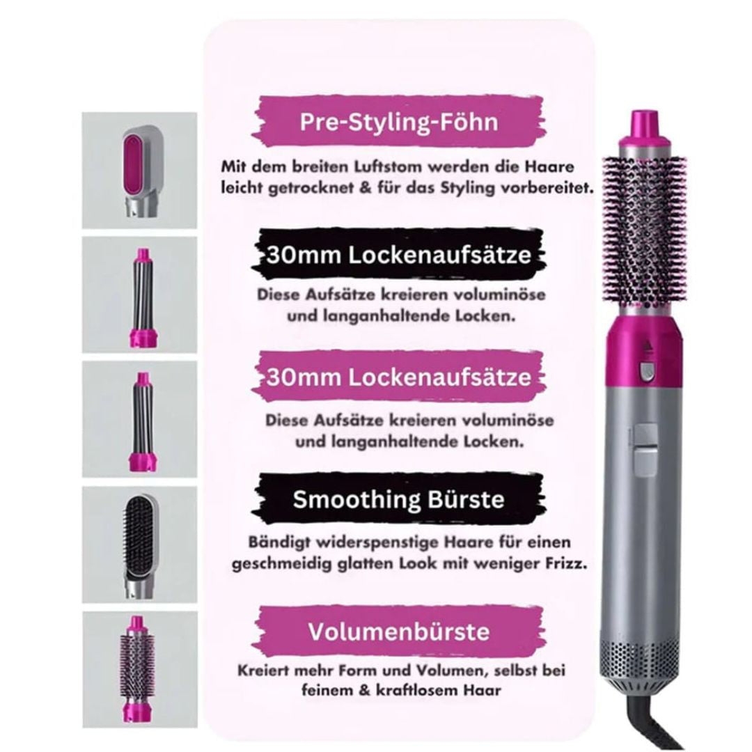 5 in 1 Lockenstab | Föhn, Glätteisen und Welleneisen in 1 | Hairstyler | Stylora
