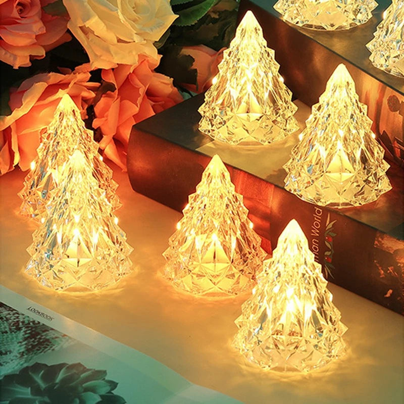Mini Weihnachtsbaum aus Kristall | Beleuchtete Weihnachtsdeko | KristallBaum (5 Stück)
