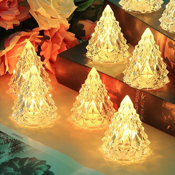 Mini Weihnachtsbaum aus Kristall | Beleuchtete Weihnachtsdeko | KristallBaum (5 Stück)