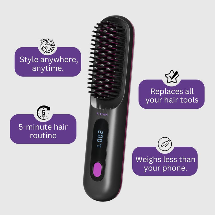 FLOWN (ehemals Numoya Portable Straightener Brush) – GoBrush PRO