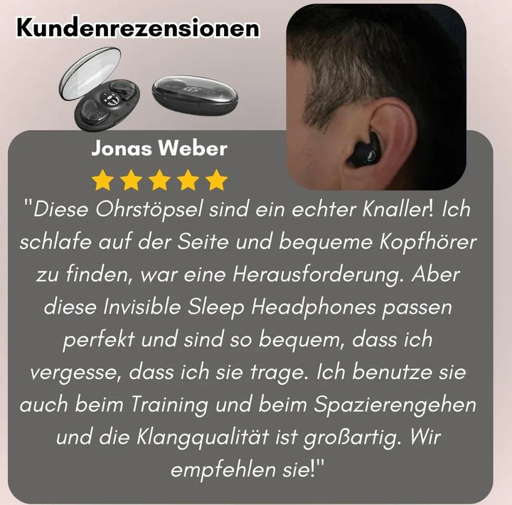 Ohrstöpsel für Schlaf und Alltag | Ultraflache Bluetooth Kopfhörer | Schlafkopfhörer | TraumBuds