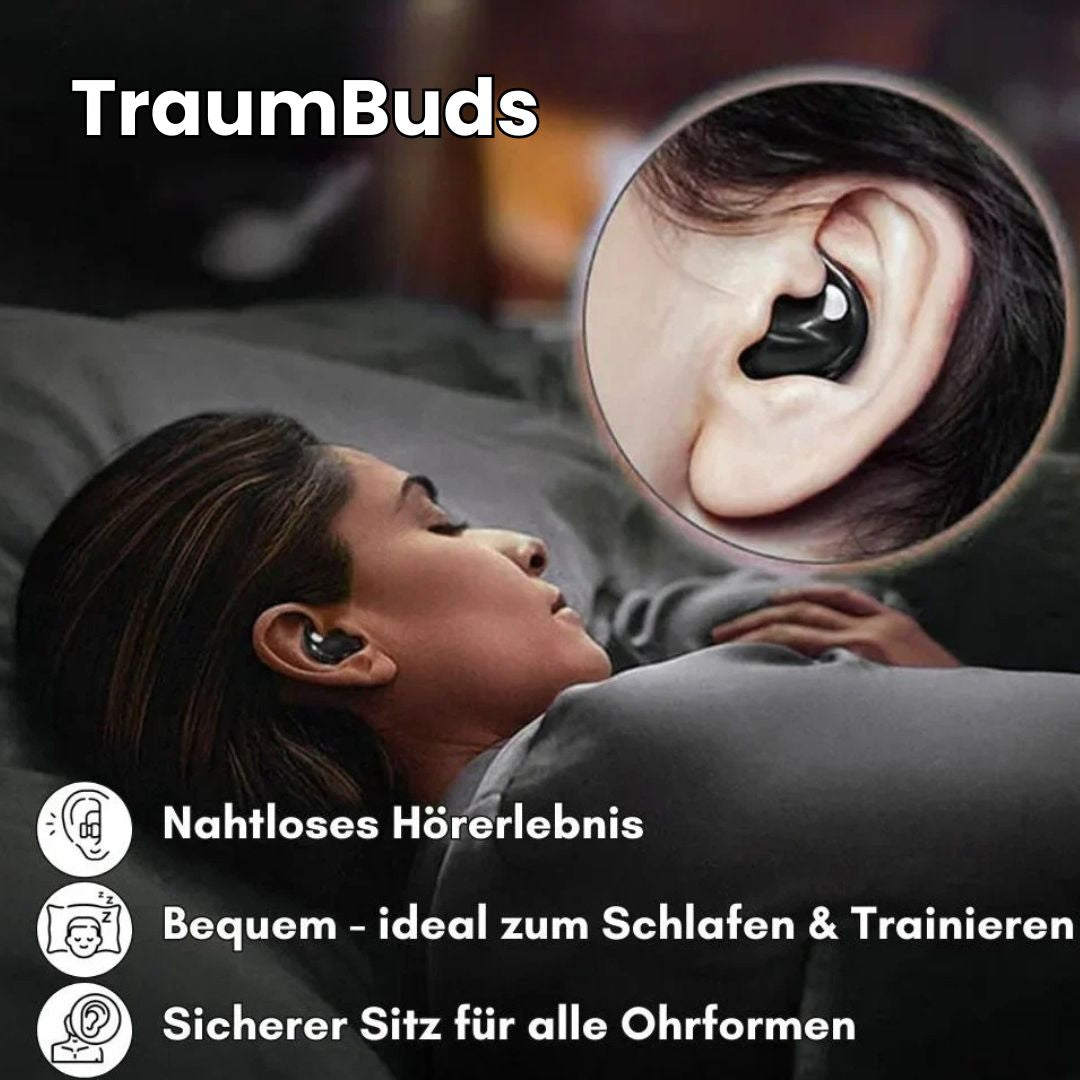 Ohrstöpsel für Schlaf und Alltag | Ultraflache Bluetooth Kopfhörer | Schlafkopfhörer | TraumBuds