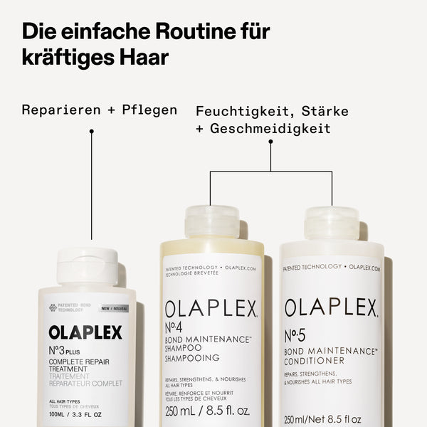 OLAPLEX Conditioner repariert, spendet Feuchtigkeit und glättet das Haar.