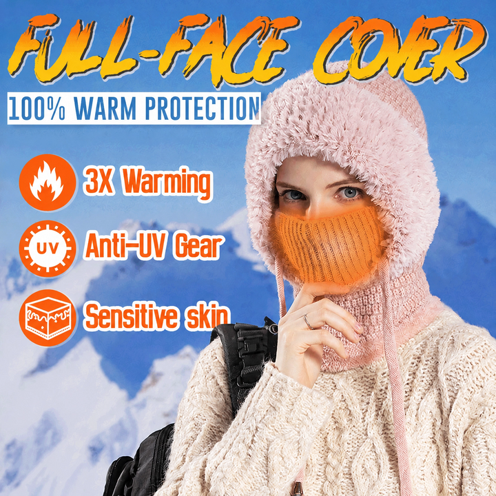 KopfWärme™ 4-in-1 Gefütterte Wintermütze mit Gesichtsschutz