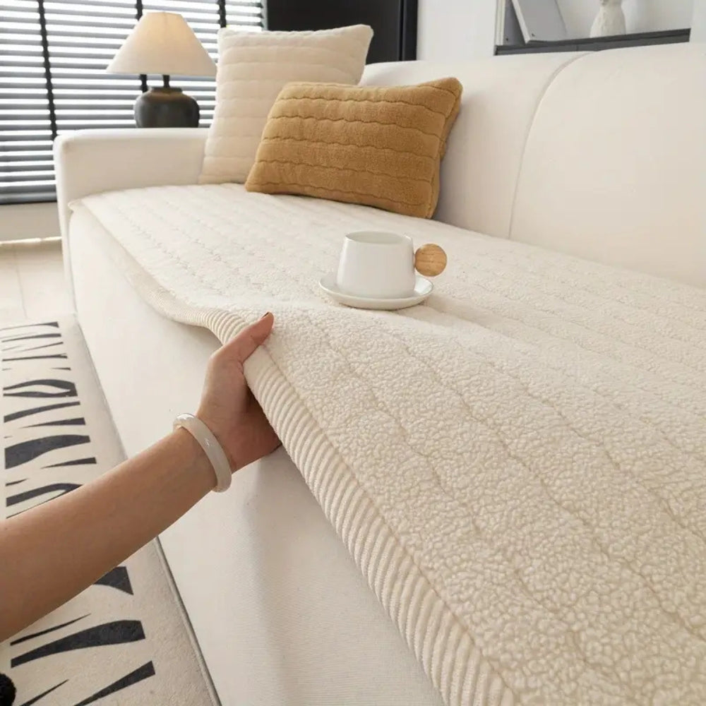 Plüsch Sofabezug | Bezug für Sofa | Sofa Überwurf | Sofina