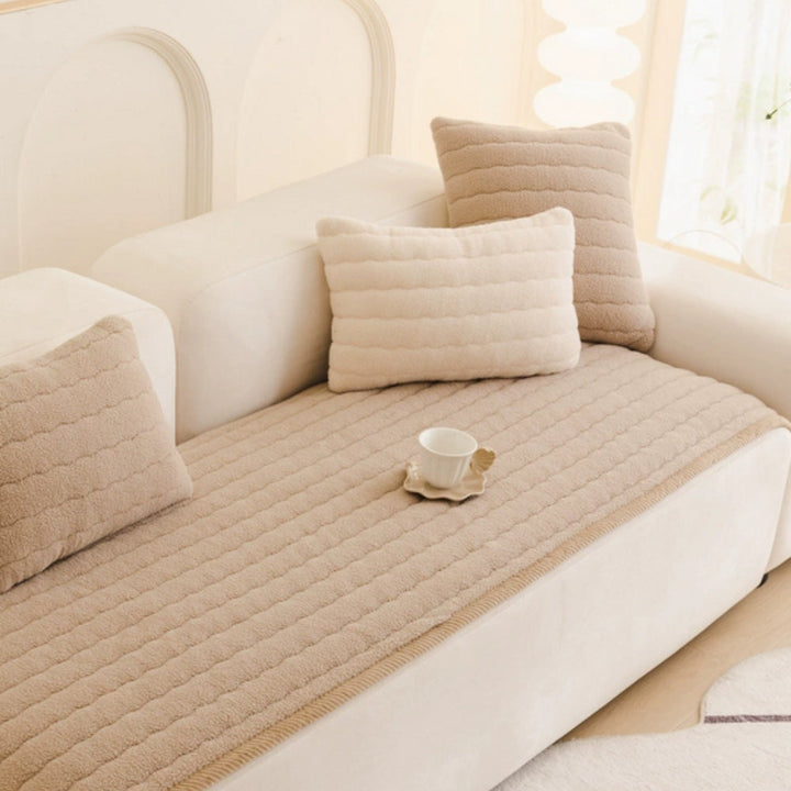 Plüsch Sofabezug | Bezug für Sofa | Sofa Überwurf | Sofina