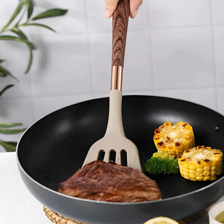 Premium Küchenhelfer Set | Küchenutensilien Set aus Silikon | Kochbesteck 10 Stück | Culinora