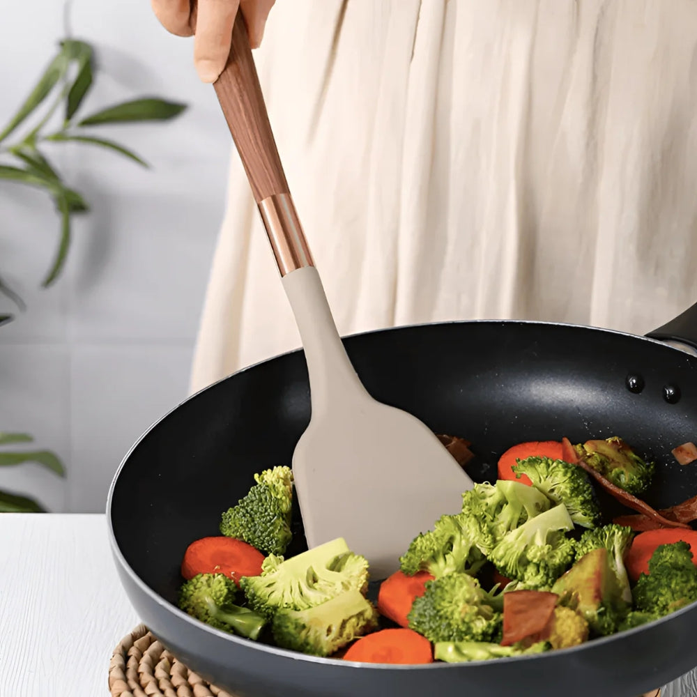 Premium Küchenhelfer Set | Küchenutensilien Set aus Silikon | Kochbesteck 10 Stück | Culinora