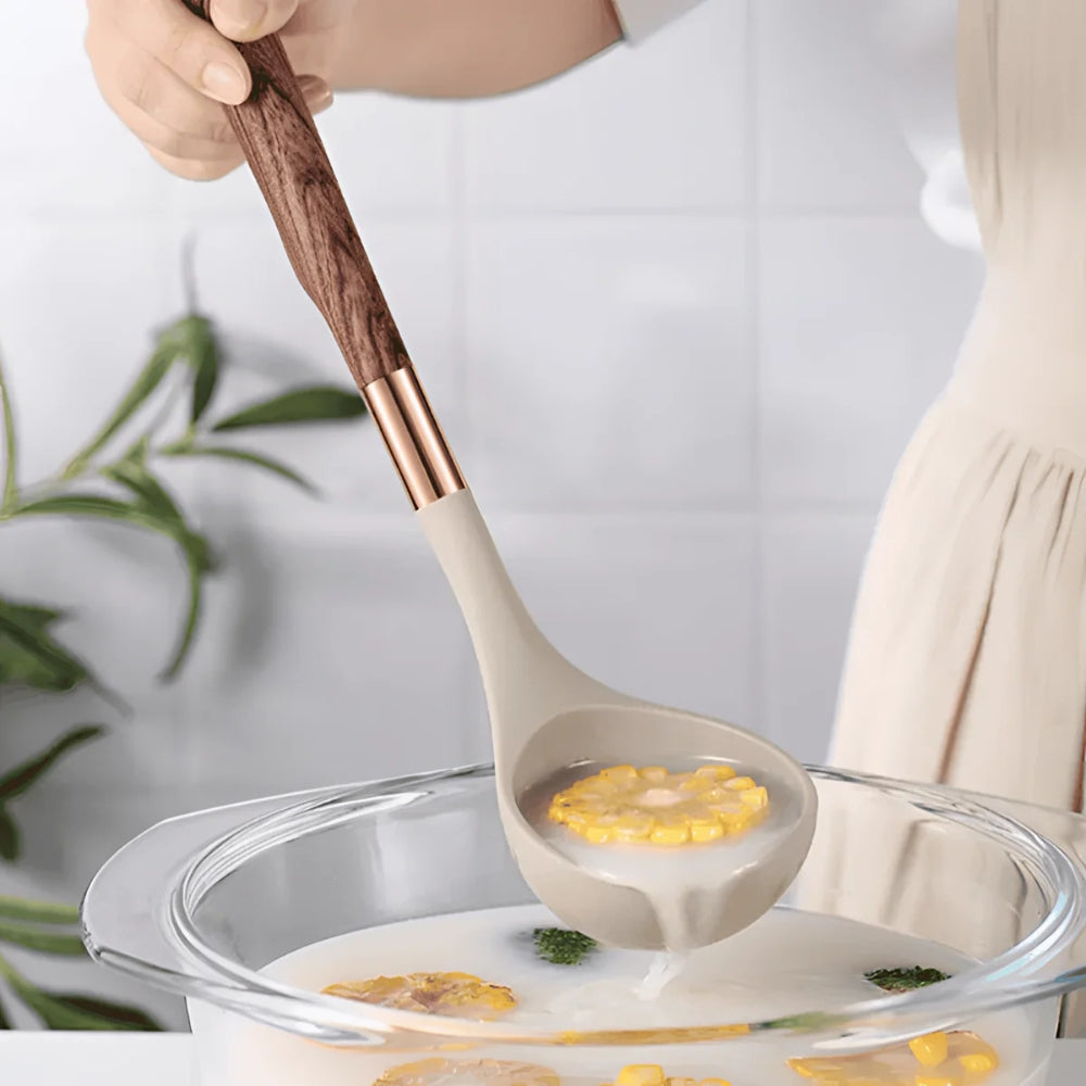 Premium Küchenhelfer Set | Küchenutensilien Set aus Silikon | Kochbesteck 10 Stück | Culinora