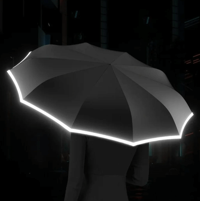 Regenschirm mit Reflektoren | Sturmfest & robust | Schirmix