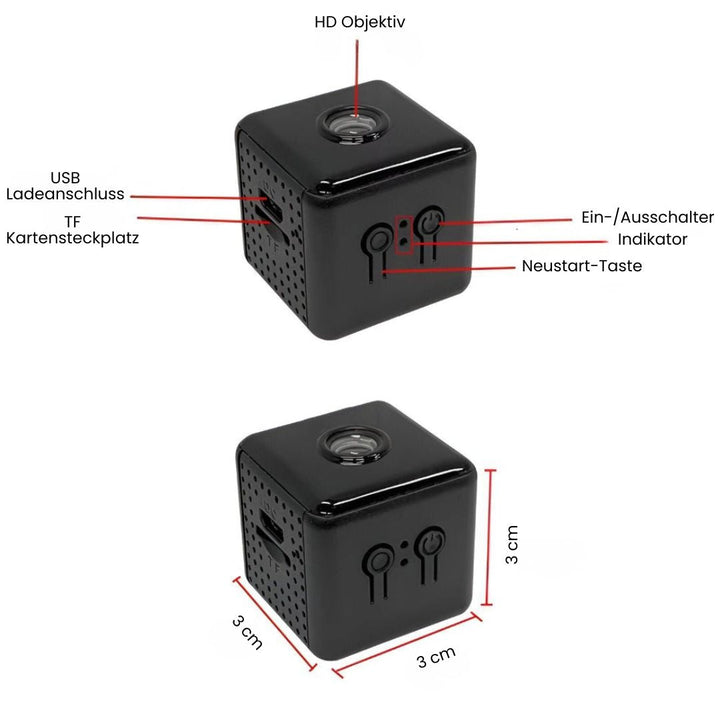 WLAN Überwachungskamera für außen und innen | Kabellose Mini Kamera mit Live Handyübertragung | SicherBlick