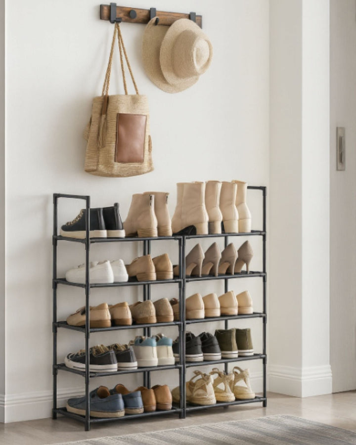 Schuhschrank aus Metall | Schmales Schuhregal | Platzsparende Schuhaufbewahrung | StahlLine