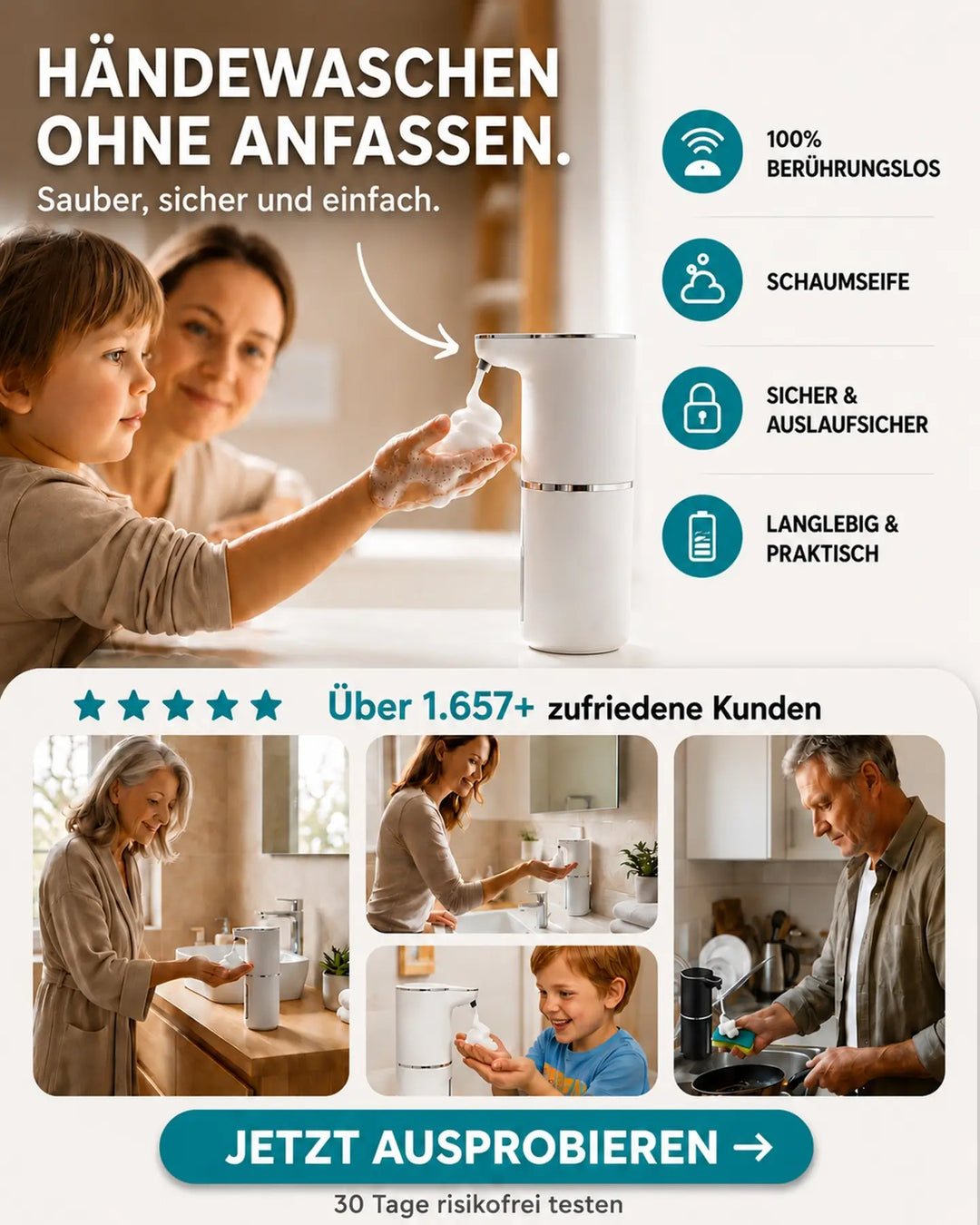 SchaumGlanz™ Automatischer Schaumseifenspender