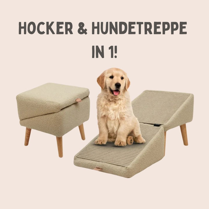 Hundetreppe für Bett & Sofa | Hunderampe & Hocker in einem | SofaFreund