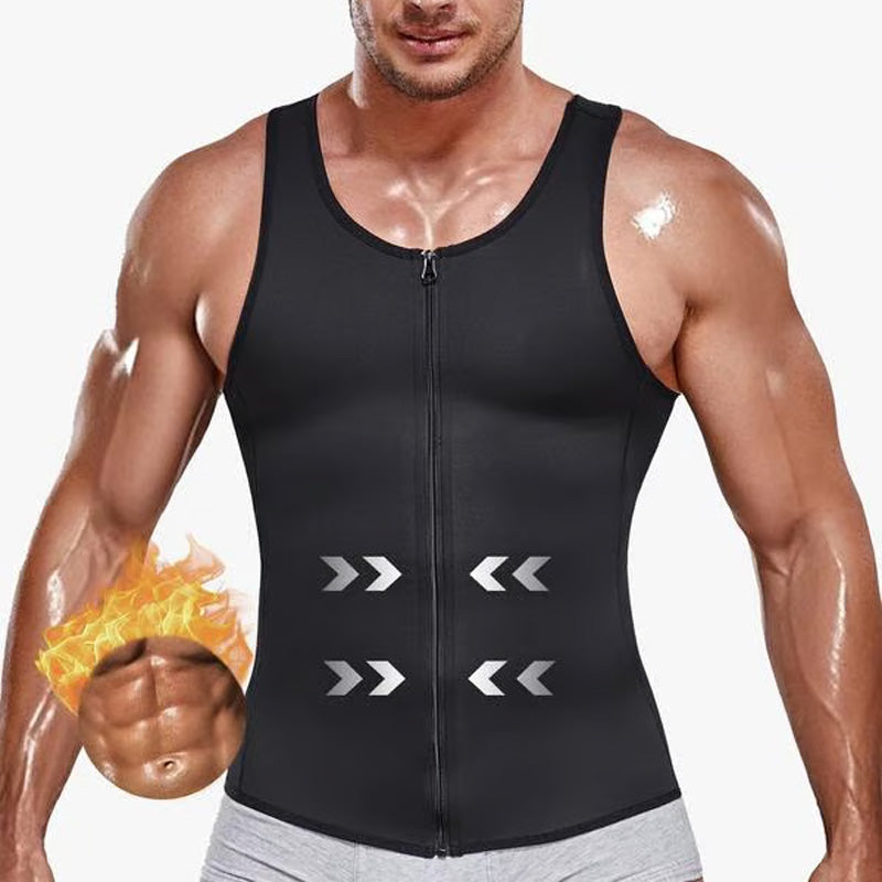 Herren Reißverschluss Taille Trainer Trimmer Weste