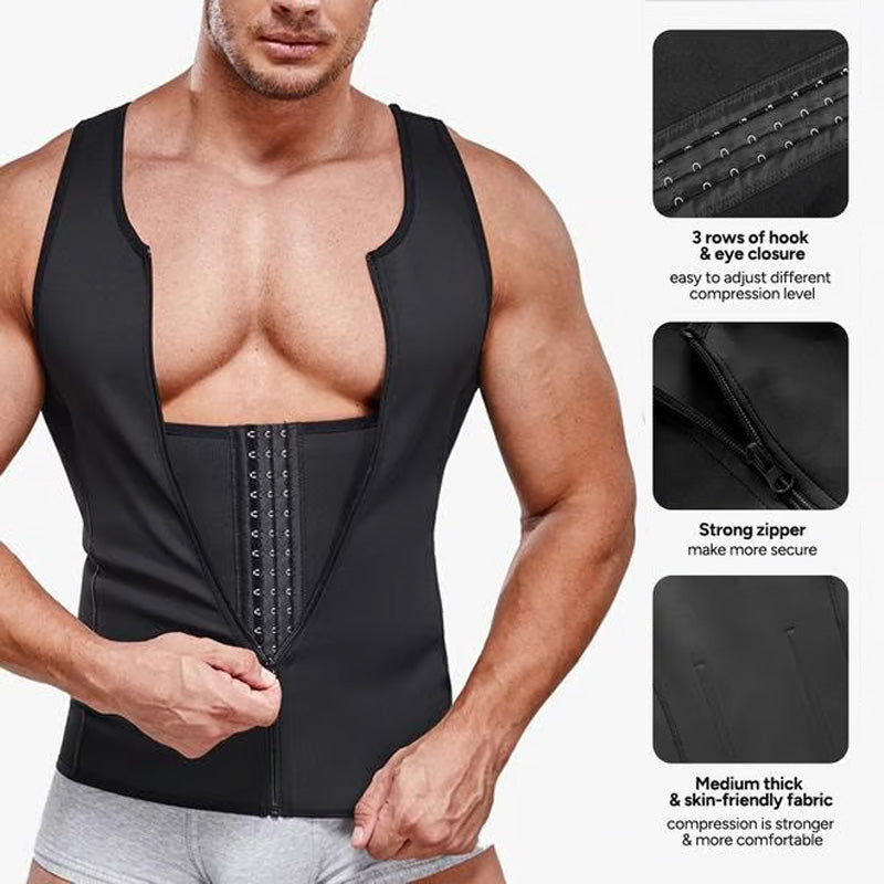 Herren Reißverschluss Taille Trainer Trimmer Weste