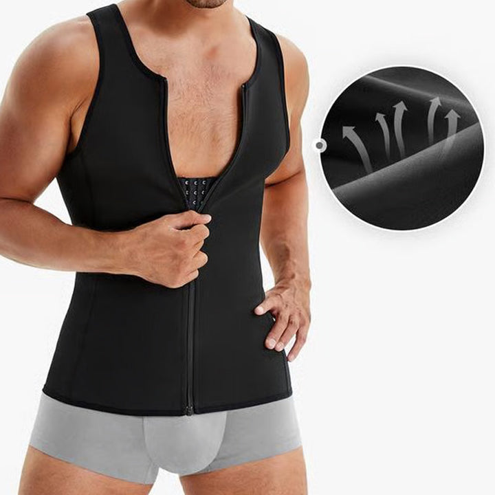 Herren Reißverschluss Taille Trainer Trimmer Weste