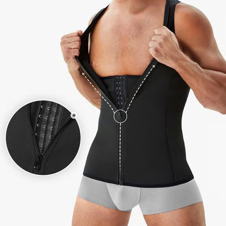 Herren Reißverschluss Taille Trainer Trimmer Weste