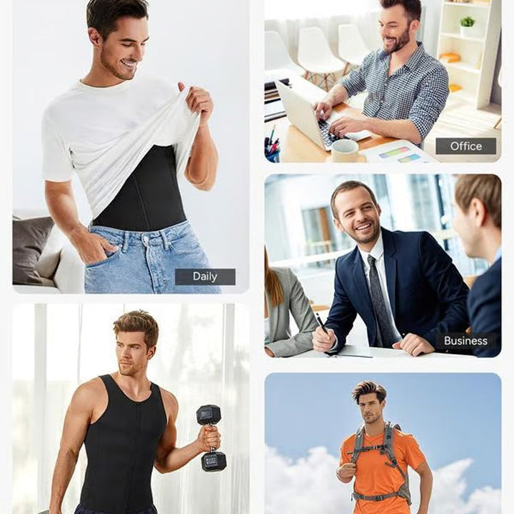 Herren Reißverschluss Taille Trainer Trimmer Weste