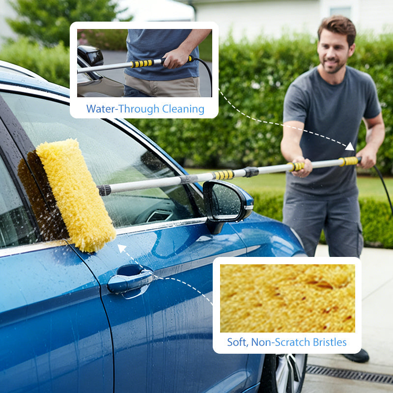 AutoGlanz™ Ausziehbare Autowaschbürste mit Teleskopstiel