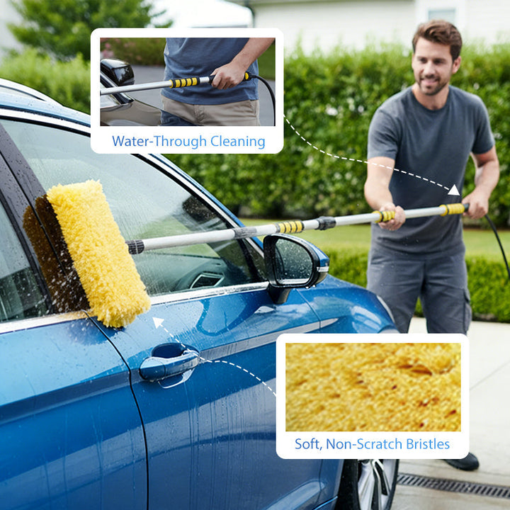 AutoGlanz™ Ausziehbare Autowaschbürste mit Teleskopstiel