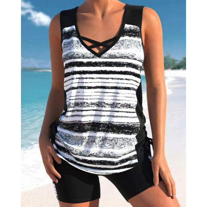 Trendige Bademode für den Sommer 2026 – Bedruckter zweiteiliger Tankini-Badeanzug für Damen