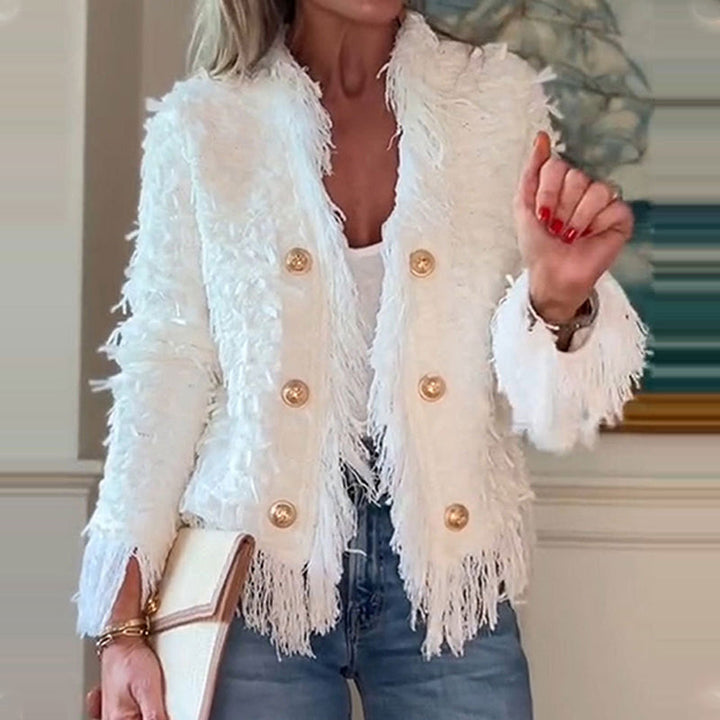 FransenChic™ Elegante Kurzjacke mit Zierknöpfen
