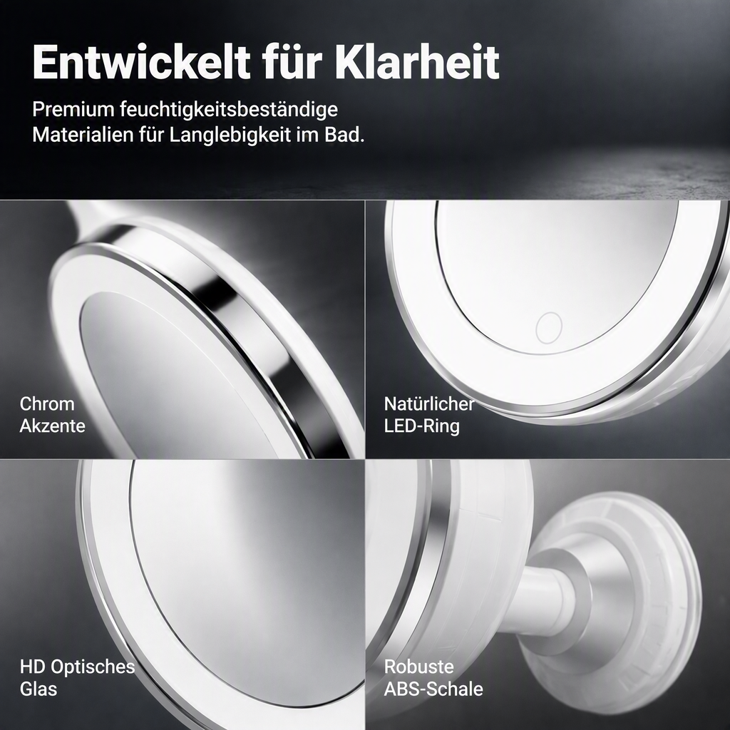 LuminaGlow™ 10-fach LED-Vergrößerungsspiegel