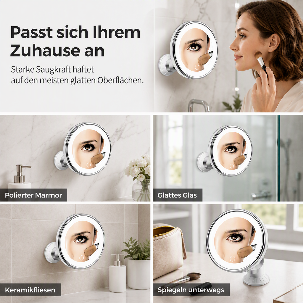 LuminaGlow™ 10-fach LED-Vergrößerungsspiegel