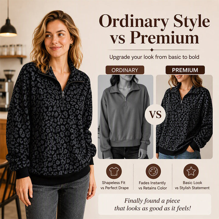 TrageLust™ Leoparden Half-Zip Pullover