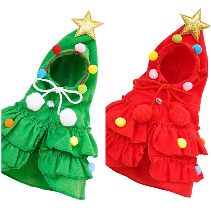 PfotenWeihnacht™ Kuscheliges Weihnachtsbaum-Kostüm für Hunde & Katzen