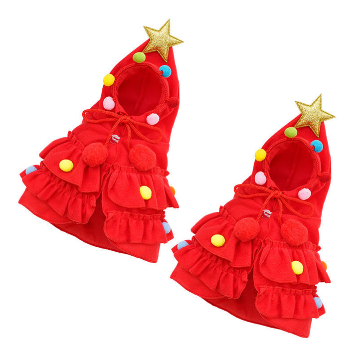 PfotenWeihnacht™ Kuscheliges Weihnachtsbaum-Kostüm für Hunde & Katzen