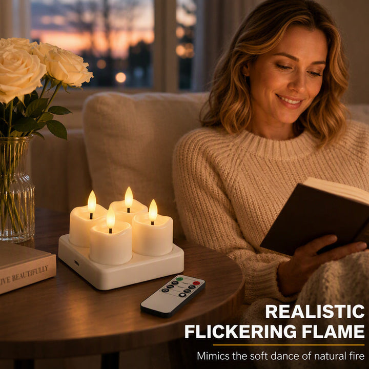 KerzenZauber™ Wiederaufladbare LED-Teelichter mit Fernbedienung
