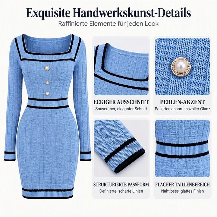 FormVollendet™ Figurbetontes Langarm-Strickkleid